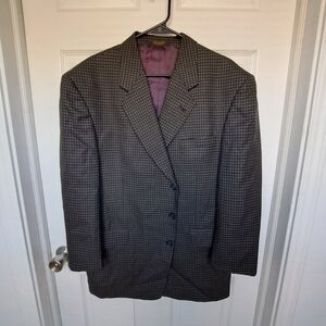 Elegant Checkered Men's Blazer 46R ZYLOS GEORGE MACHADO